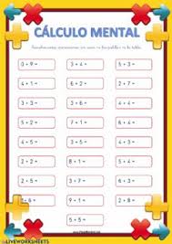 Ejercicios matemáticos practica delas tablas de multiplicar. Ejercicios De Calculo Mental Online O Para Imprimir