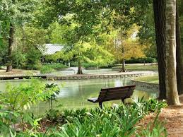 fish pond at mercer gardens picture