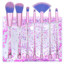 7pcs unicorn makeup brushes set pouch