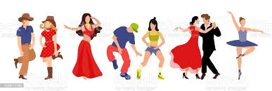 Wektorowy Zestaw Clipart Profesjonalnych Par Tanecznych Tańczących Tango  Country Hip Hop Taniec Brzucha Balet Ilustracja Płaskiego Wyblakłego Stylu  Do Projektowania Plakatu Konkursowego Lub Szkoły Tańca - Stockowe grafiki  wektorowe i więcej obrazów