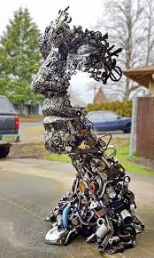 recycled metal sculptures garden art