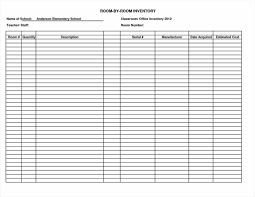 Hotel Room By Room Inventory Template Sample For Excel Spreadsheet