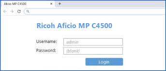 Ricoh 4504 defaut admin password. Ricoh Aficio Mp C4500 Default Login Ip Default Username Password