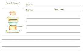 Recipe Template Label Templates Cookbook Card Word For