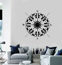 vinyl wall decal compass nautical art