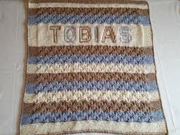 knitting pattern baby blanket with name