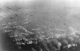 greatest of all sea battles naval history magazine  aerial view of leyte invasion fleet