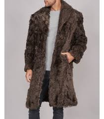 Curly Shearling Overcoat In Brown