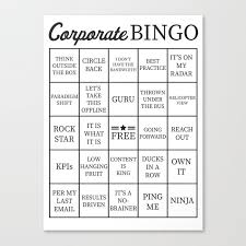 Corporate Jargon Buzzword Bingo Card Canvas Print By Itsrturn Society6