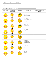 Daily Behavior Chart Template Individual Behavior Chart