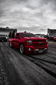 red chevy dropped truck