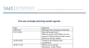 One Day Strategic Planning Meeting Sample Agenda