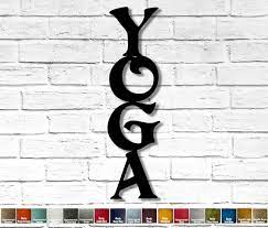 Yoga Sign Vertical Metal Wall Art Home