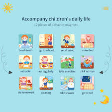 Magnetic Behavior Reward Responsibility Activity Target Chart Calendar Schedules Growth Time Record Board For Children Decor