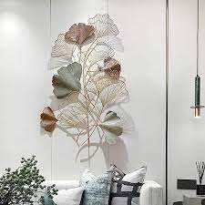 3d Ginkgo Leaf Metal Wall Art Decor