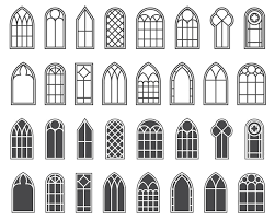 Church Windows Silhouettes Of Gothic
