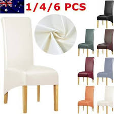 Faux Leather Dining Chair Cover Solid