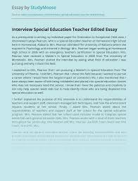 Interview With Special Education Teacher