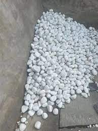 Oval Polished Snow White Pebbles Stone