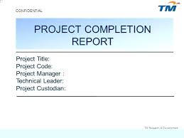 Project Sign Off Project Completion Report Template