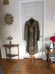 Leopard Print Faux Fur Coat Vintage