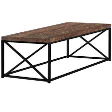 Get free shipping on qualified brown and black coffee tables or buy online pick up in store today in the furniture department. Monarch Specialties Monarch Coffee Table Brown Reclaimed Wood And Black Metal 44 In Rona