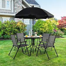 Pcs Patio Dining Furniture Set Umbrella