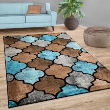 Blaue teppiche sind wirkliche allrounder. Teppich Wohnzimmer Marokkanisches Muster Kurzflor Modern In Braun Beige Blau Kaufen Bei Diva Teppich Center