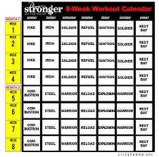 Workout Calendar Workout S