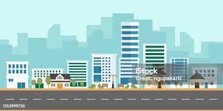 https://www.istockphoto.com/vector/urban-landscape-vector-with-modern-buildings-and-suburb-with-private-houses-on-a-gm1253999735-366386995 gambar png