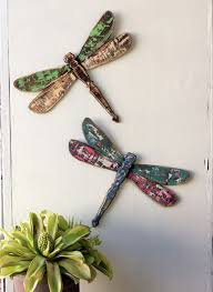 Wooden Dragonfly Wall Art Set Of 2