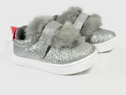 Cat And Jack Girls Shoe Silver Tristan Size 6 Glitter Faux