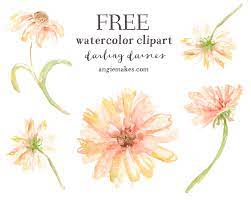 free watercolor clip art daisies