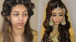 glamorous asian bridal hair makeup