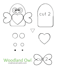 Heart Owl Template Felt Ornament Patterns Bear Creative