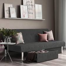 sleeper sofa with storage drawer gray