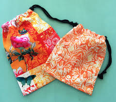 velvet set of two drawstring bags