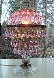 Pink Lamp Stained Glass Antique Lamp Lamp