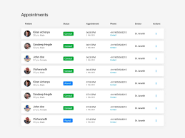 appointment table ui design html s