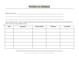 Template For Petition Signatures Free Petition Template Template