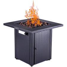 Square Metal Propane Fire Pit Table