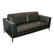 natuzzi modern black leather sofa