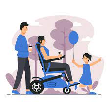 electric wheelchair vector art icons