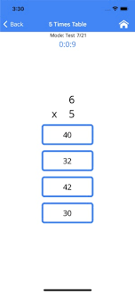 multiplication tables on the app