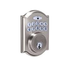 Each lock can come in one of 3 finishes: Defiant Castle Satin Nickel Electronic Keypad Deadbolt Ga7x2d01aa The Home Depot