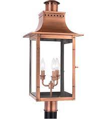 26 inch aged copper outdoor post lantern