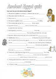 A few centuries ago, humans began to generate curiosity about the possibilities of what may exist outside the land they knew. Ancient Egypt Quiz Esl Worksheet By Teacherdarling
