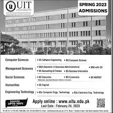 spring admissions 2023 are open at uit