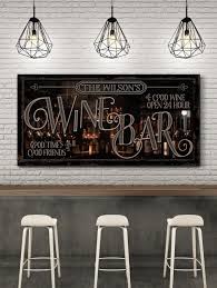 Personalized Wine Bar Canvas Sign Taste