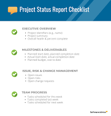 Project Status Report Checklist Creating Your Weekly Report